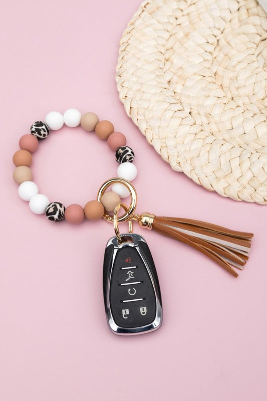 Online only Silicone Monochromatic Key Ring Bracelet