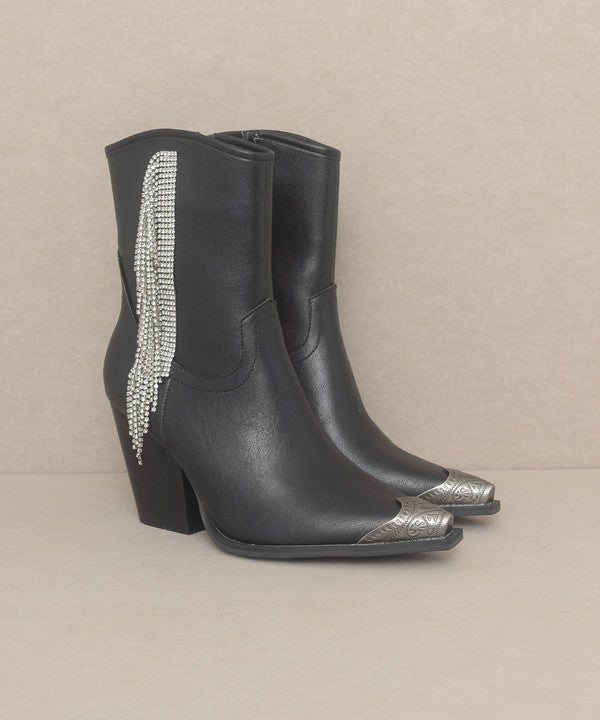 Rhinestone Fringe Boots