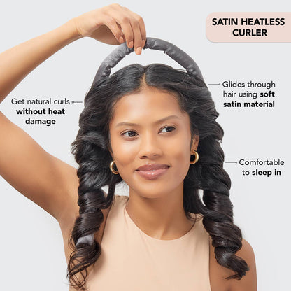 Satin Heatless Curling Set - Charcoal